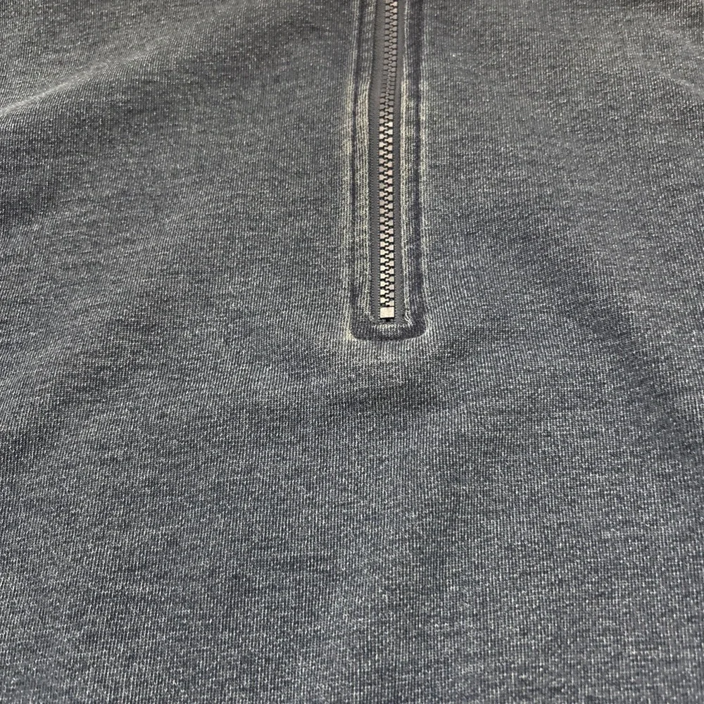 Orvis 1/4 Zip Elbow Patch Blue Cotton Soft Pull-Over Size Large Grandpa Core